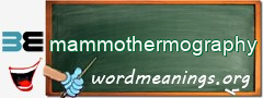 WordMeaning blackboard for mammothermography
